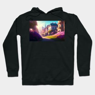 City street with beautiful flowers Hoodie